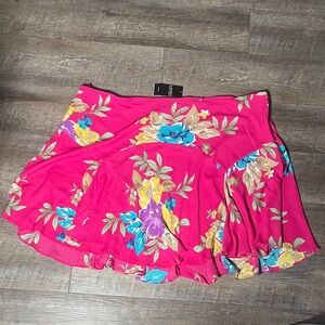 NWT Lauren Ralph Lauren Black Label Floral Ruffle Mini Skirt